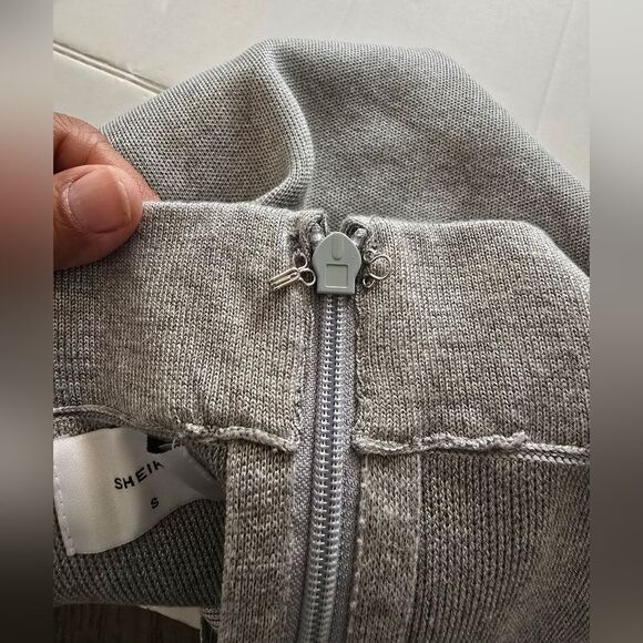 Sheike Tie Waist Gray Knitted Pencil Skirt Size Small - Picture 2 of 7